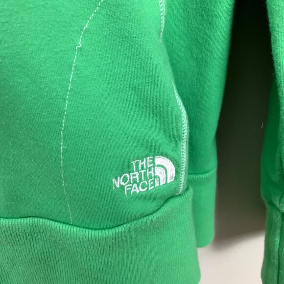 North Face Green Hoodie Pullover Sweatshirt Shawl Neck M Medium Kangaroo Pocket - Picture 3 of 10